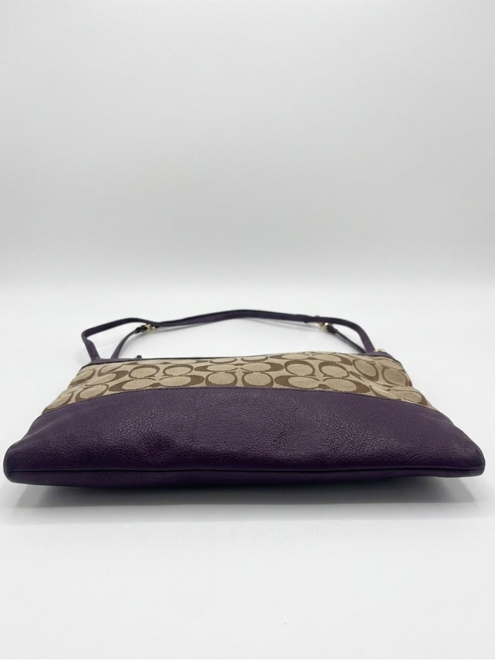 Coach Madison Slim File Bag — Signature Canvas & Purple Leather - Picture 7 of 8